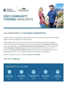 UnitedHealthcare's 2023 Colorado Community Funding Highlights for improved health outcomes and investment initiatives.